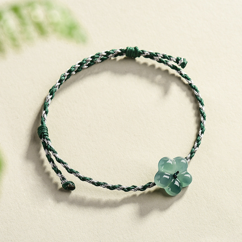 Women Accessories To Gift - Браслет из бирманского жадеита с цветочным