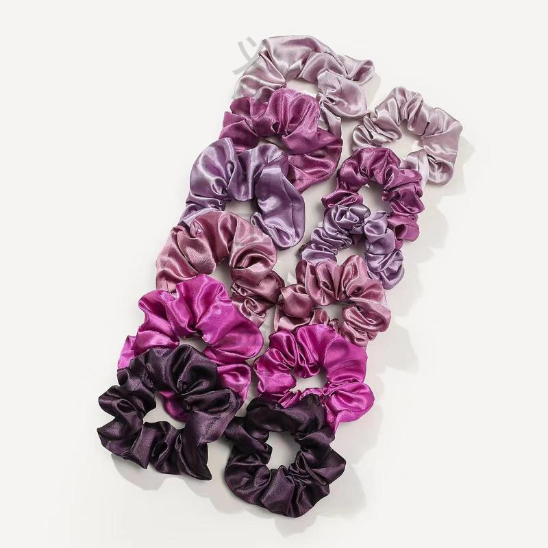 12 шт. мягких простых однотонн – обзор и цена Scrunchie Satin Set