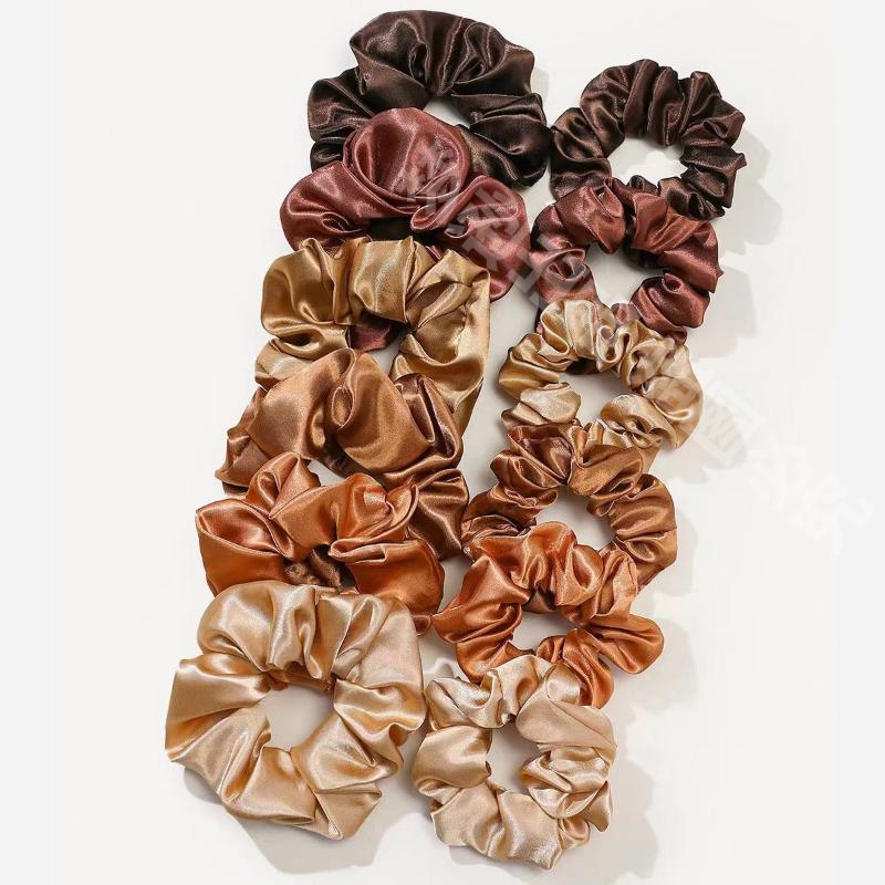12 шт. мягких простых однотонн – обзор и цена Scrunchie Satin Set