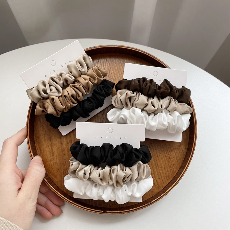 3 шт./компл. атласные резинки  – обзор и цена Scrunchie Satin Set